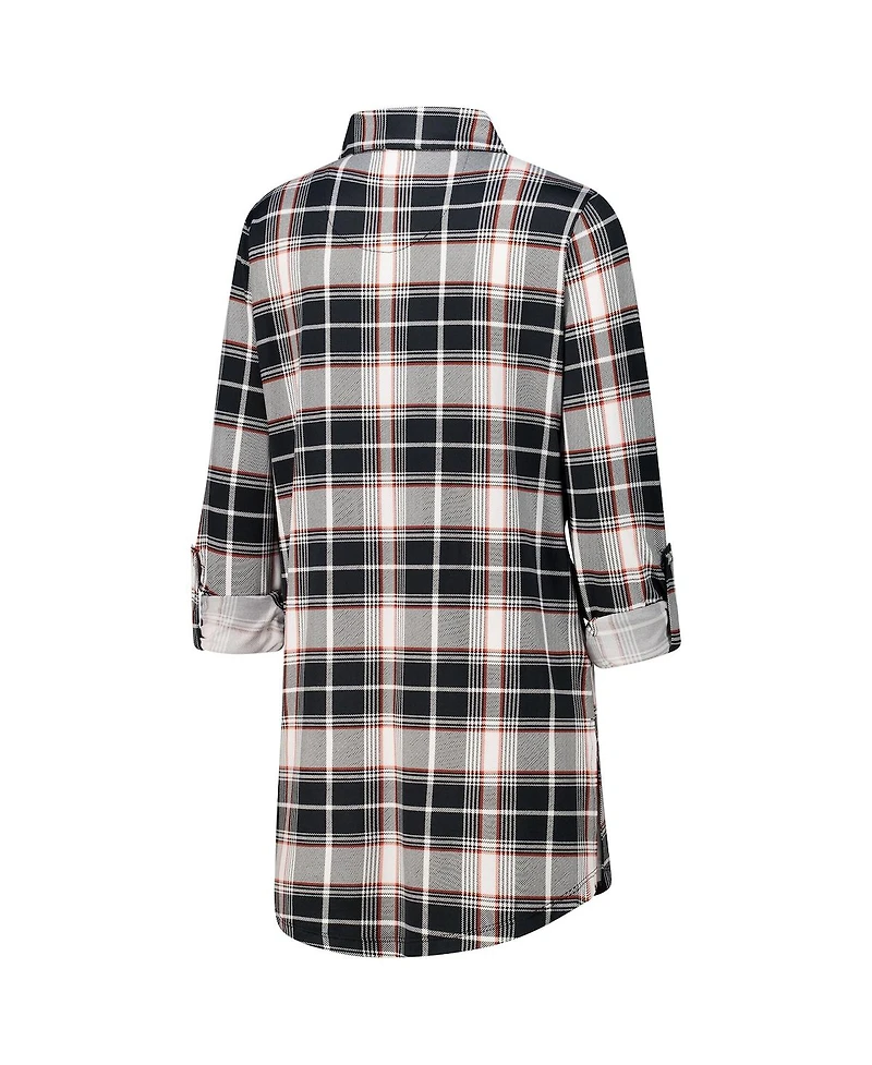 Concepts Sport Women's Black Cincinnati Bengals Ashford Plaid Knit Nightshirt