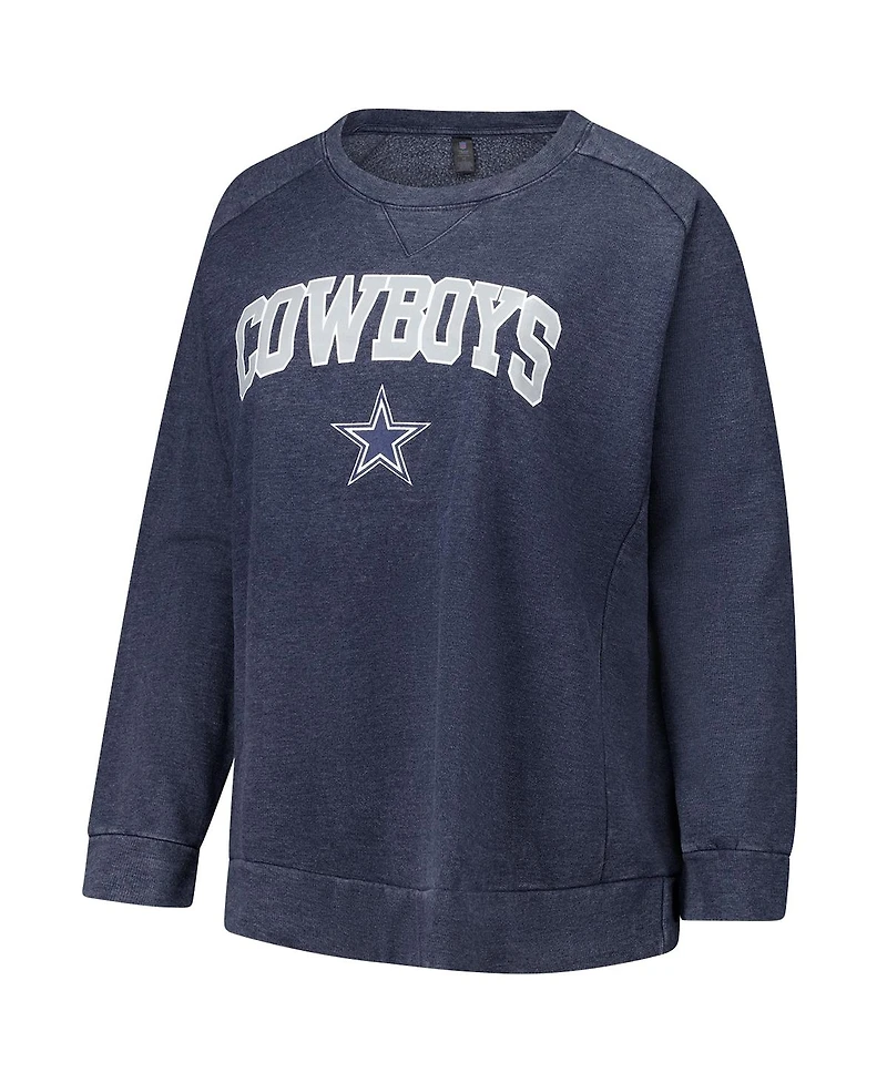 Fanatics Women's Navy Dallas Cowboys Acid Wash Raglan Pullover Sweatshirt