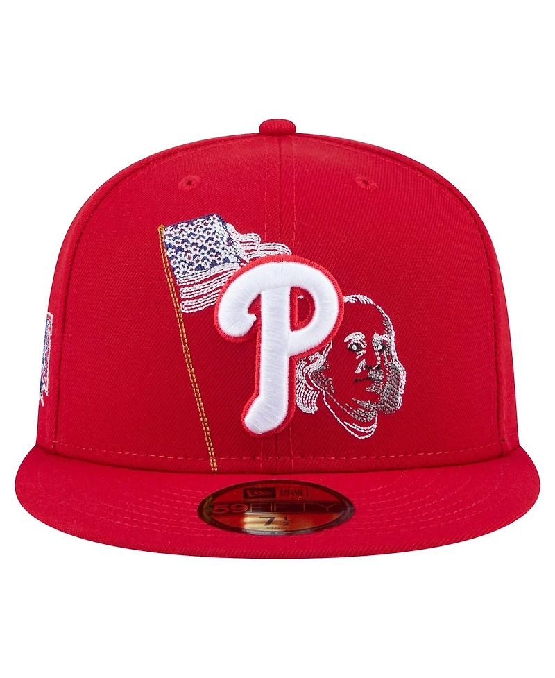 New Era Men's Red Philadelphia Phillies State Stitch 59Fifty Fitted Hat