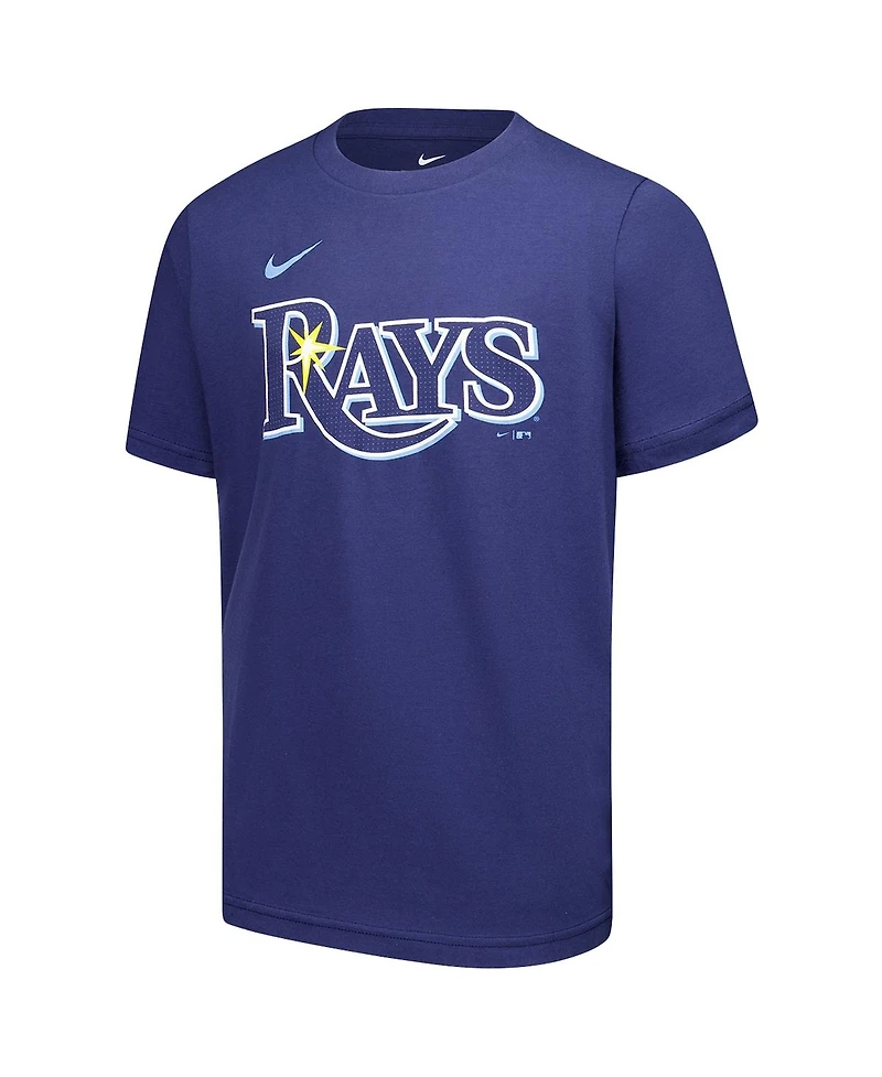 Nike Big Boys and Girls Junior Caminero Navy Tampa Bay Rays Name Number T-Shirt
