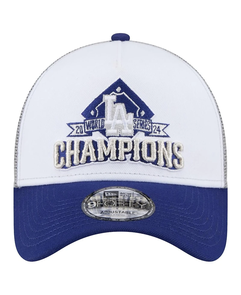 New Era Men's White Los Angeles Dodgers 2024 World Series Champions 9Forty Adjustable Hat