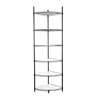 6 Tier Adjustable Metal Heavy Duty Free Standing Corner Storage Display Chrome Rack