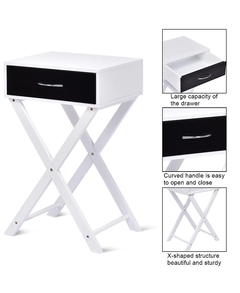 Modern X-Shape Accent Side End Table