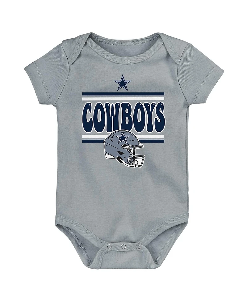 Outerstuff Baby Boys and Girls Dallas Cowboys Play Day Bodysuit, Set of 3