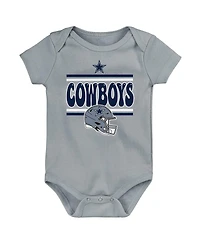 Outerstuff Baby Boys and Girls Dallas Cowboys Play Day Bodysuit, Set of 3