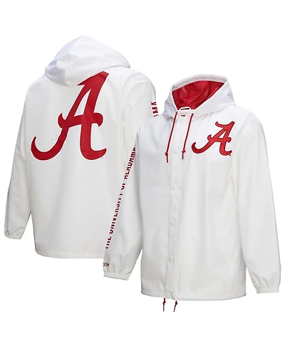 Mitchell & Ness Men's White Alabama Crimson Tide Coaches Full-Snap Hoodie Jacket