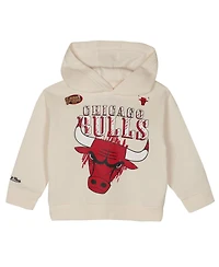 Mitchell & Ness Toddler 2-Piece Cream Chicago Bulls Hang Time Oversized Pullover Hoodie and Pants Set