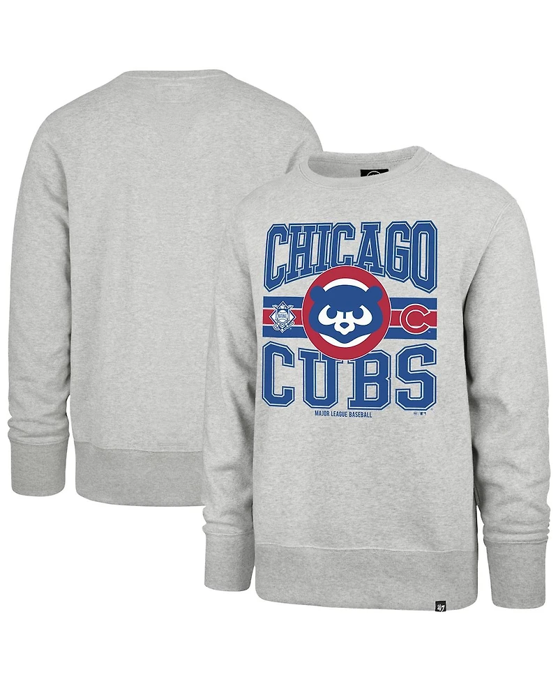 '47 Brand Men's Gray Chicago Cubs Letters Headline Pullover Sweatshirt