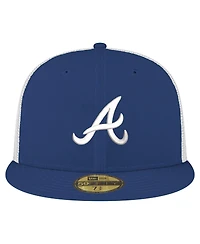 New Era Men's Navy Atlanta Braves Team Color 59Fifty Trucker Fitted Hat