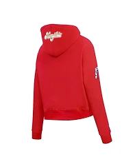 Pro Standard Women's Red Memphis Grizzlies 2024/25 City Edition Chenille Applique Cropped Pullover Hoodie