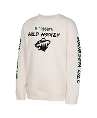Outerstuff Big Boys and Girls Cream Minnesota Wild Star Power Pullover Sweatshirt