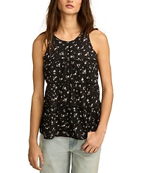 Lucky Brand Women's Printed High-Neck Tiered Tunic