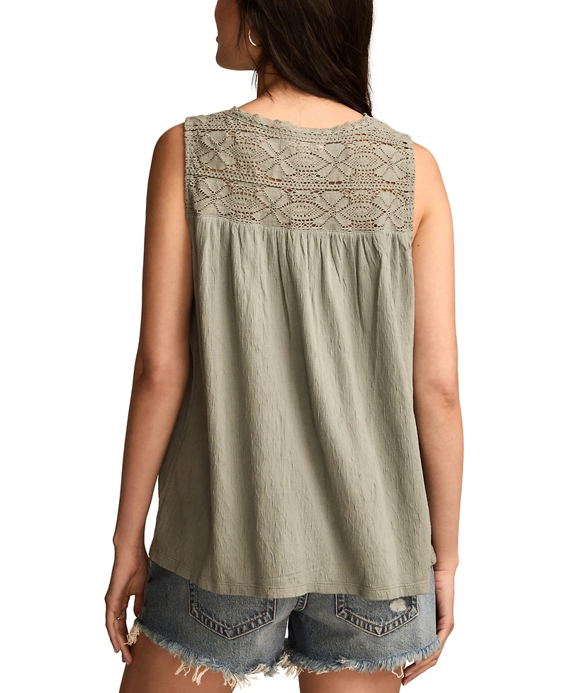 Lucky Brand Women's Lace-Trim Tank Top