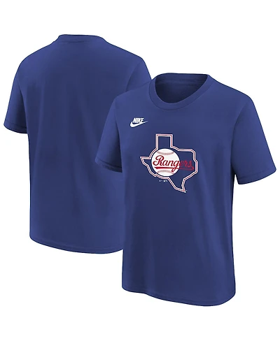 Nike Big Boys and Girls Royal Texas Rangers Cooperstown Collection Team Logo T-Shirt