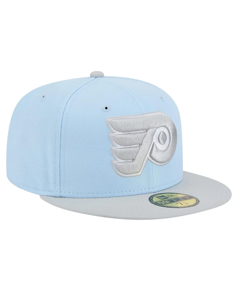 New Era Men's Light Blue/Gray Philadelphia Flyers Color Pack Two-Tone 59FIFTY Fitted Hat