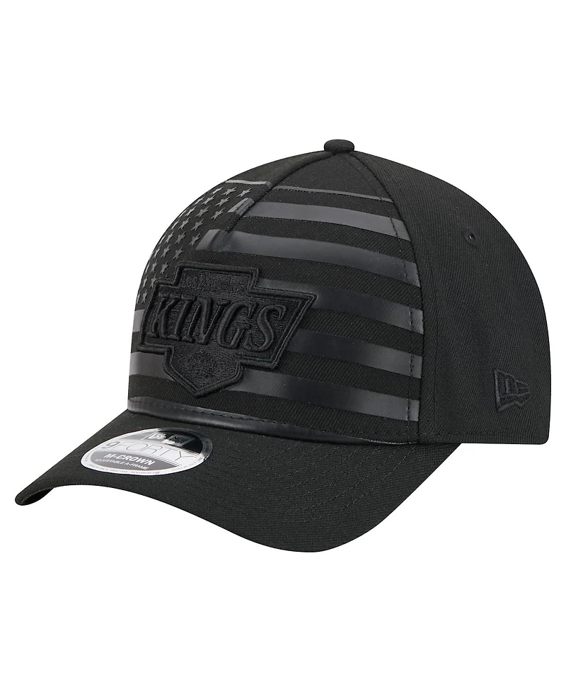 New Era Men's Black Los Angeles Kings Game Day Stealth Flag 9FORTY A-Frame Adjustable Hat