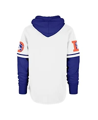 '47 Brand Men's White Denver Broncos Throwback Shortstop Pullover Hoodie