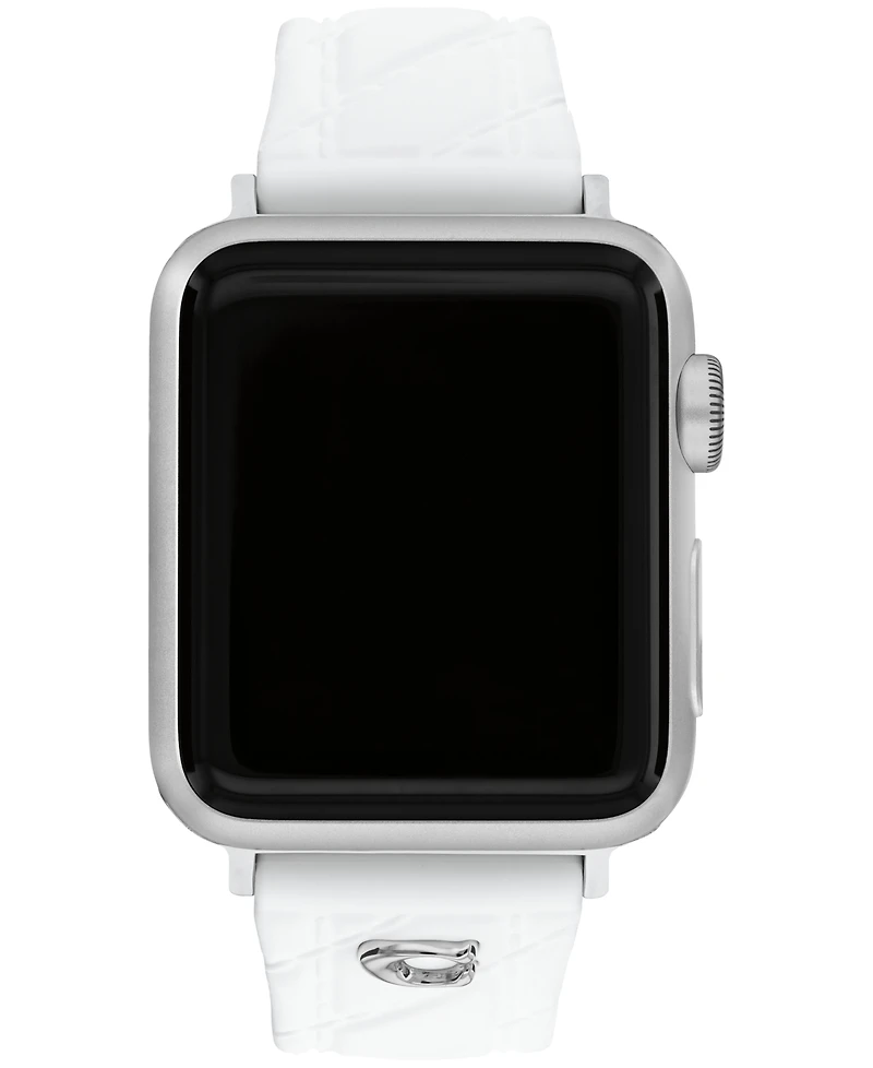 Coach Women's Quilted White Silicone Apple Watch Strap 38mm, 40mm, 41mm