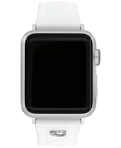 Coach Women's Quilted White Silicone Apple Watch Strap 38mm, 40mm, 41mm