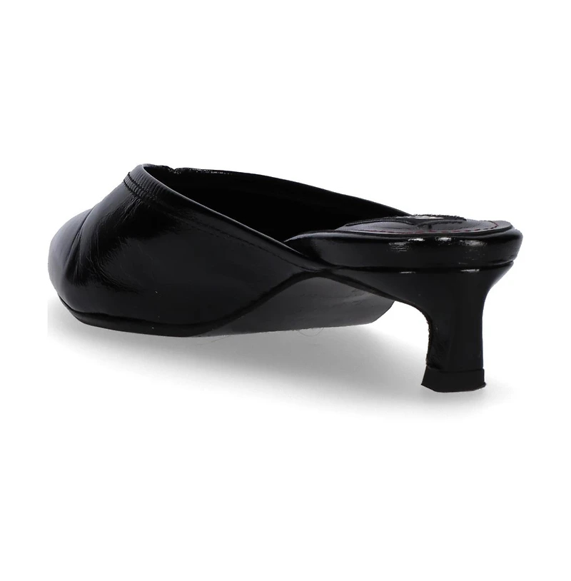 Tessa Onix Black Leather Mules