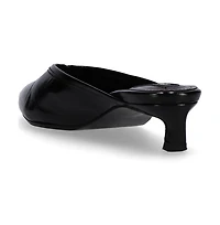 Tessa Onix Black Leather Mules