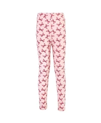 Touched by Nature Toddler Girls Youth Organic Cotton Leggings 4pk, Pink Bows, 4