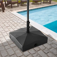 131lb Capacity Fillable Mobile Umbrella Base Stand with 4 Wheels - Brown