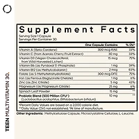 Codeage Teen Multivitamin - Vitamins A, C, D3, B6, B12, Folate, Zinc, Magnesium, Iron, Probiotics, Fermented Spinach