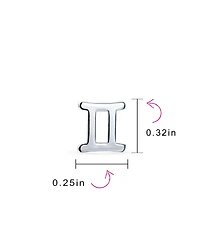 Bling Jewelry Tiny Simple Gemini Astrology Horoscope Zodiac Stud Earrings .925 Sterling Silver