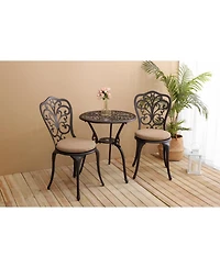 Streamdale Best-selling 3-pc rust-resistant aluminum bistro set w/ cushions