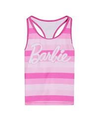 Barbie Girls Racerback Upf 50+ Tankini Top and Swim Shorts Outfit Set