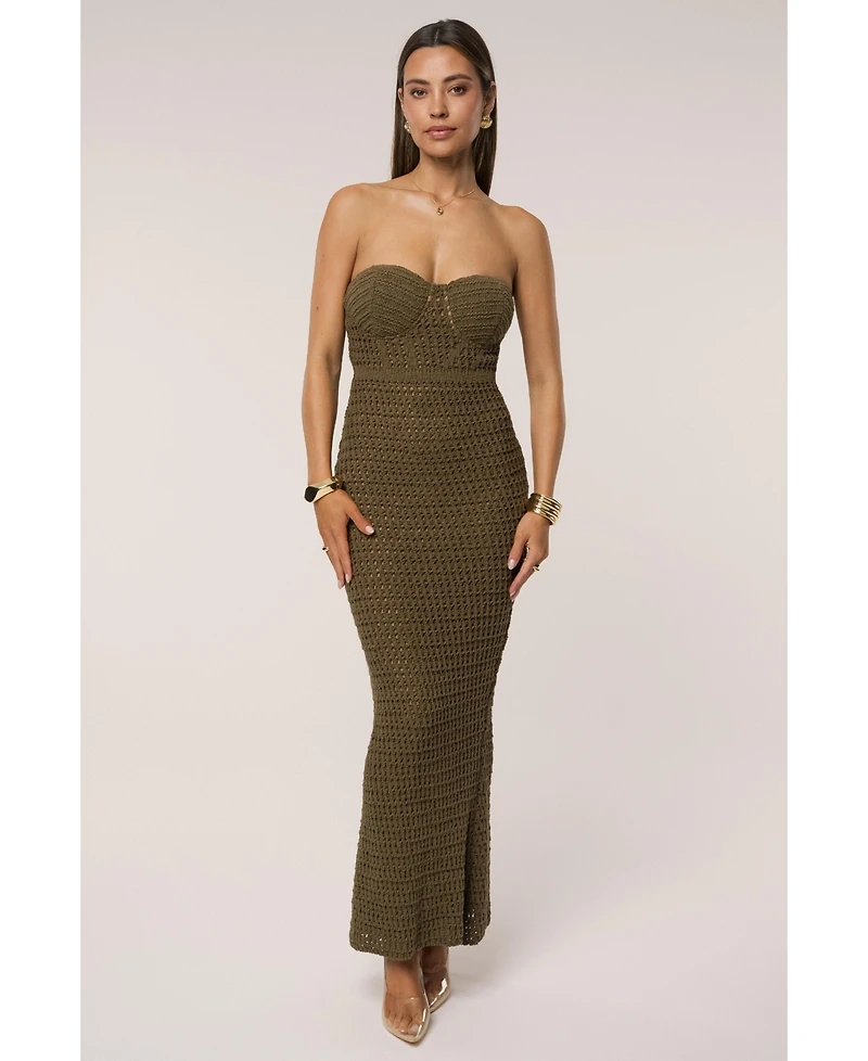 Jluxlabel Women's Deep Sea Crochet Maxi Dress