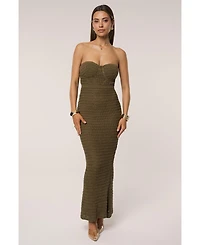 Jluxlabel Women's Deep Sea Crochet Maxi Dress