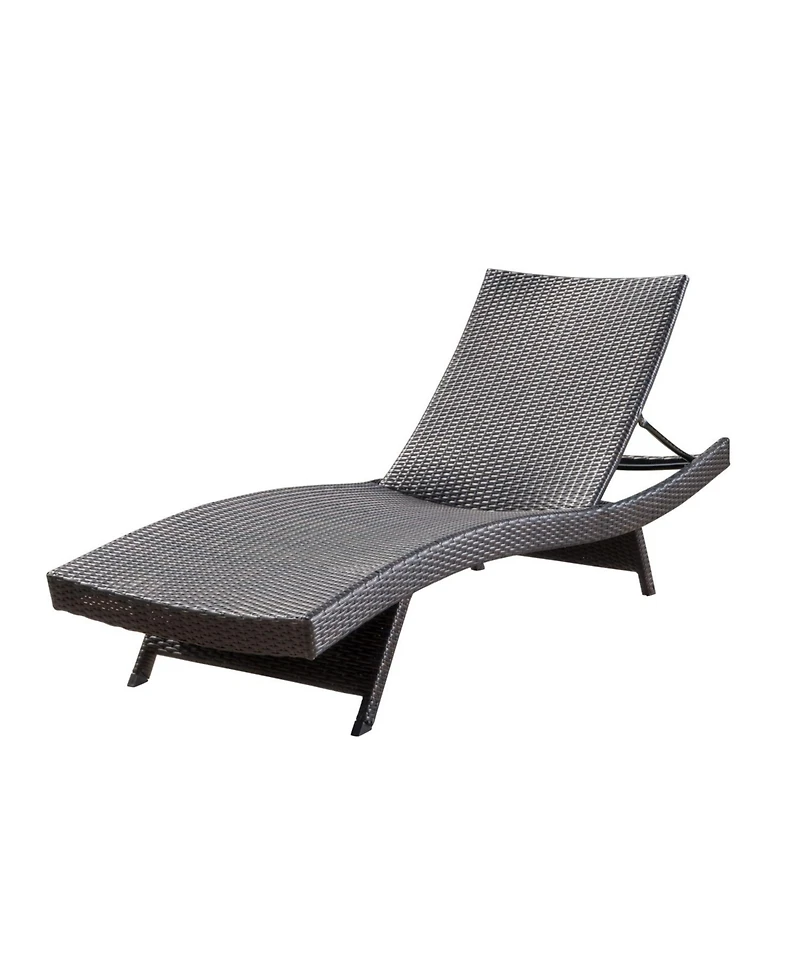 Streamdale Brown Wicker Adjustable Lounge Chair Set