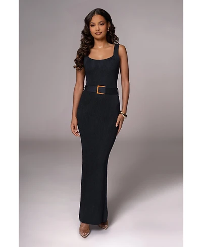 Jluxlabel Plus Black Moonrise Ribbed Maxi Dress