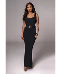 Jluxlabel Plus Black Moonrise Ribbed Maxi Dress