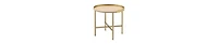 Round Wood End Table – Functional Tray Top with Metal Accent