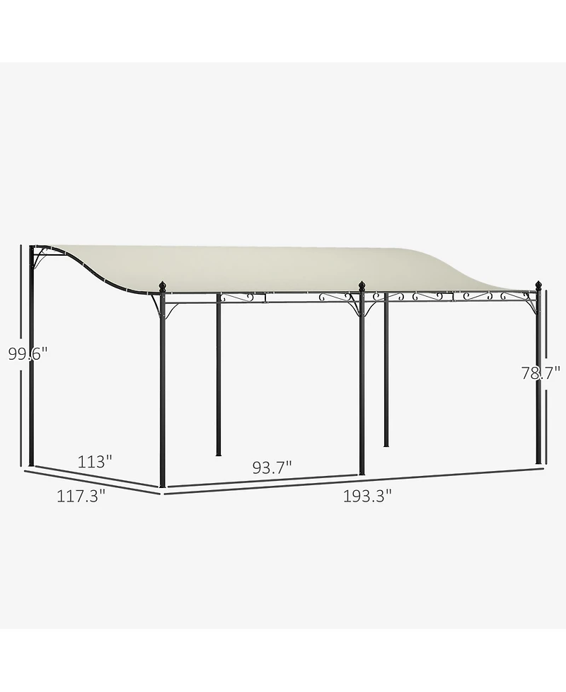 Outsunny 10' x 16' Outdoor Pergola Canopy, Metal Patio Canopy, Dark
