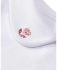 Baby and Toddler Girls Footie with Heart-Embroidered Peter Pan Collar