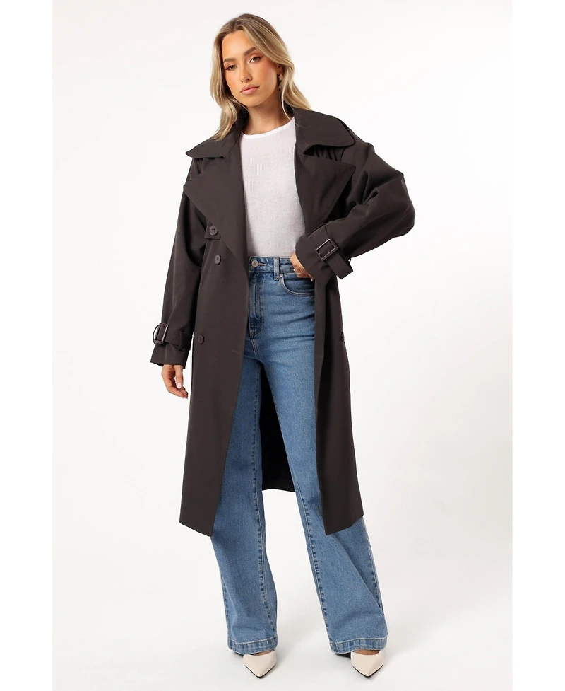 Petal and Pup Women's Billy Button Front Trench Coat