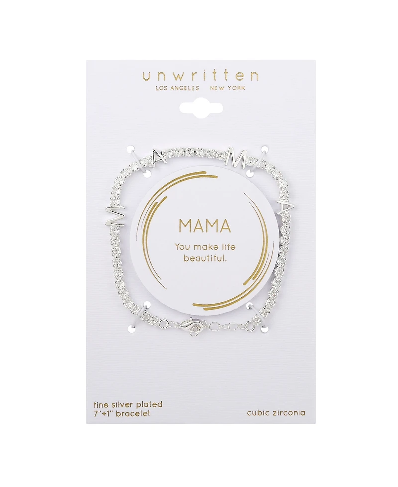 Unwritten Cubic Zirconia Mama Tennis Bracelet