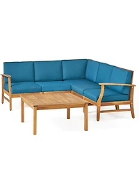 Streamdale Modular Acacia Wood 7-Piece Outdoor Sectional Set