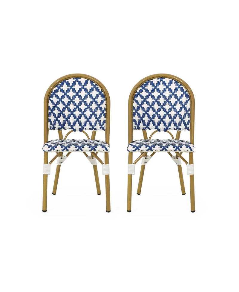 Streamdale French Cafe Style Aluminum & Rattan Outdoor Chair Set