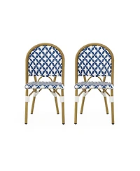 Streamdale French Cafe Style Aluminum & Rattan Outdoor Chair Set