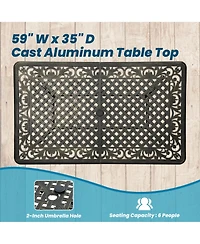 Mondawe 7-Piece Outdoor Patio Furniture Set Dinning Chair with Foldable Table