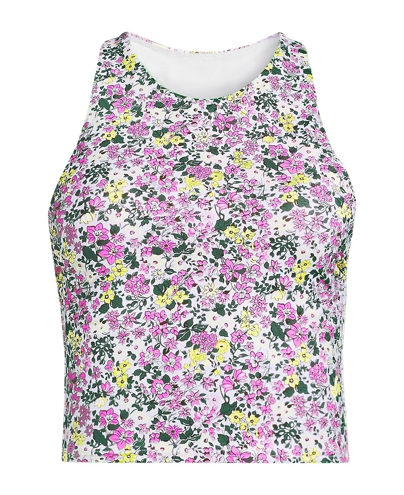 Lands' End Plus High Neck Racerback Midkini Top