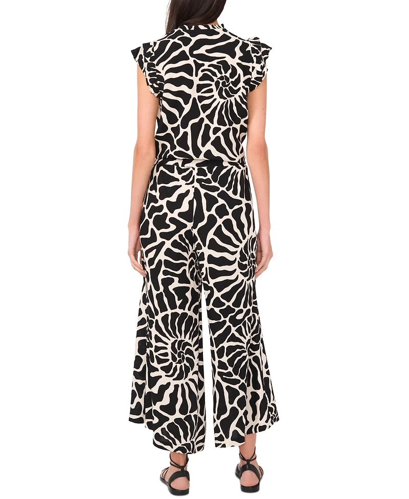 Vince Camuto Women's Printed Pull-On Wide-Leg Pants