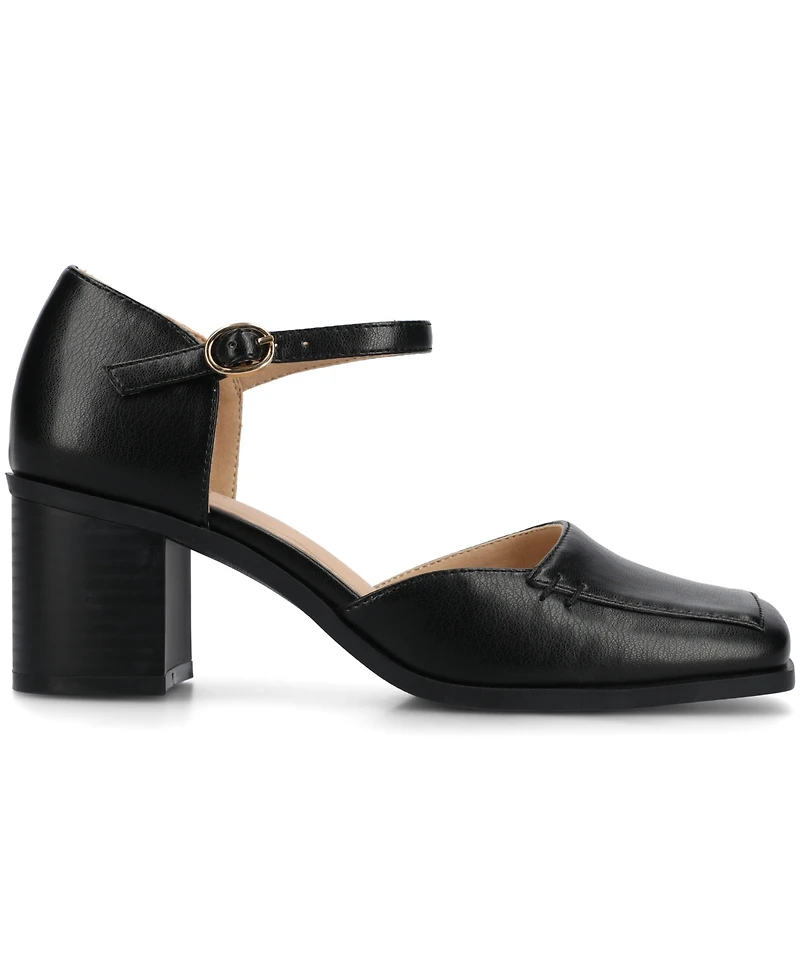 Journee Collection Women's Evangeline Stacked Heel Pumps