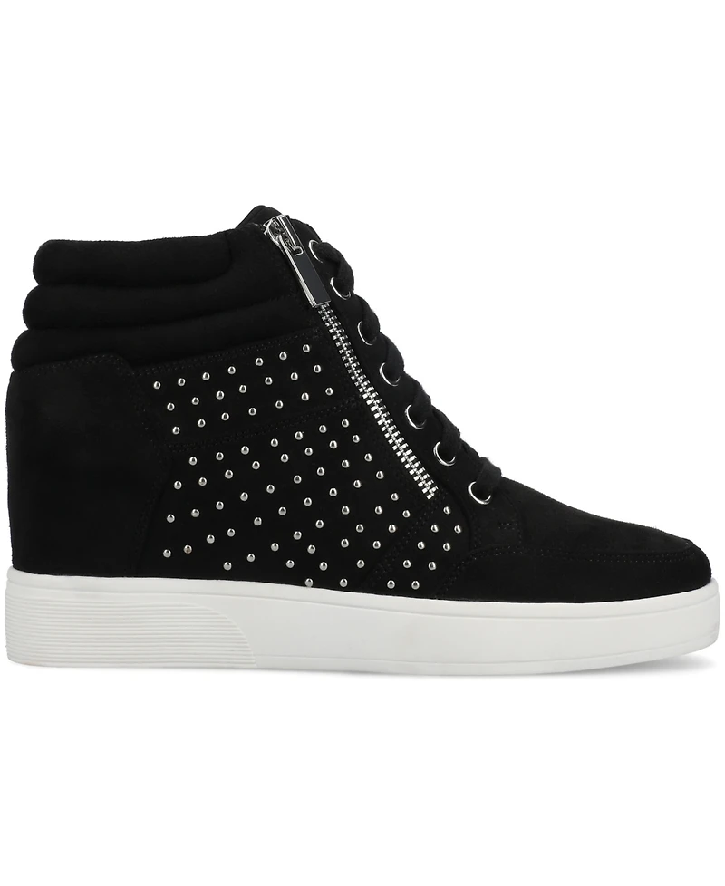 Journee Collection Women's Clarity Round Toe Comfort Wedge Sneakers