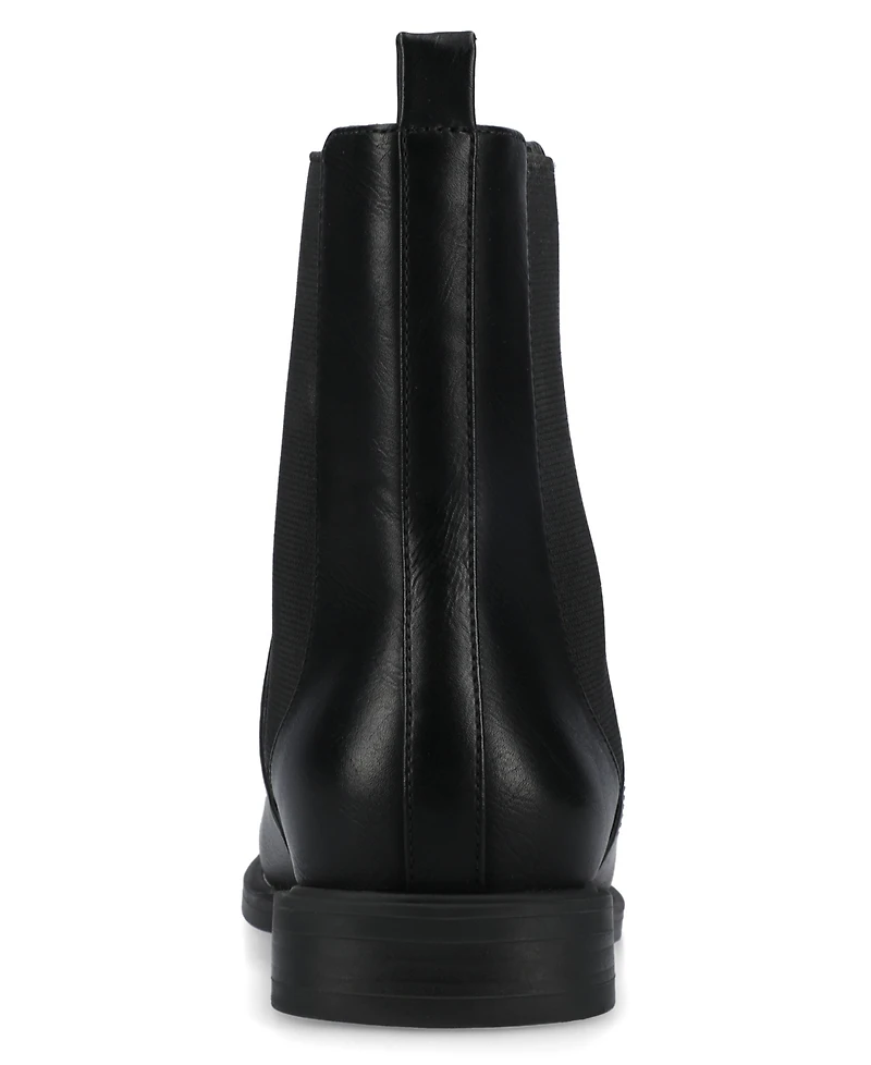 Journee Collection Women's Violet Almond Toe Comfort Chelsea Boots